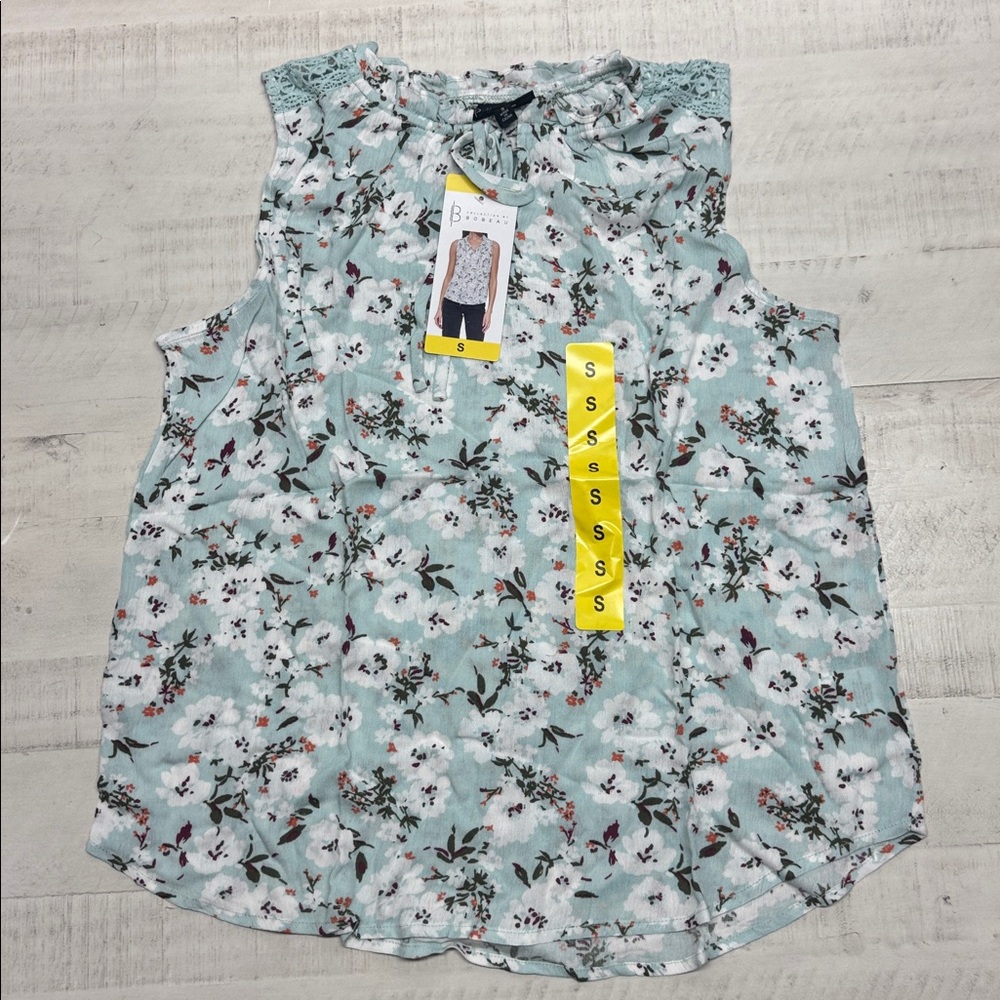 B Collections by Bobeau Ladies' Sleeveless Blouse, Mint Floral nwt